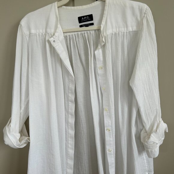 A.P.C (Rue Madame Paris) White button-up blouse. - Picture 4 of 4